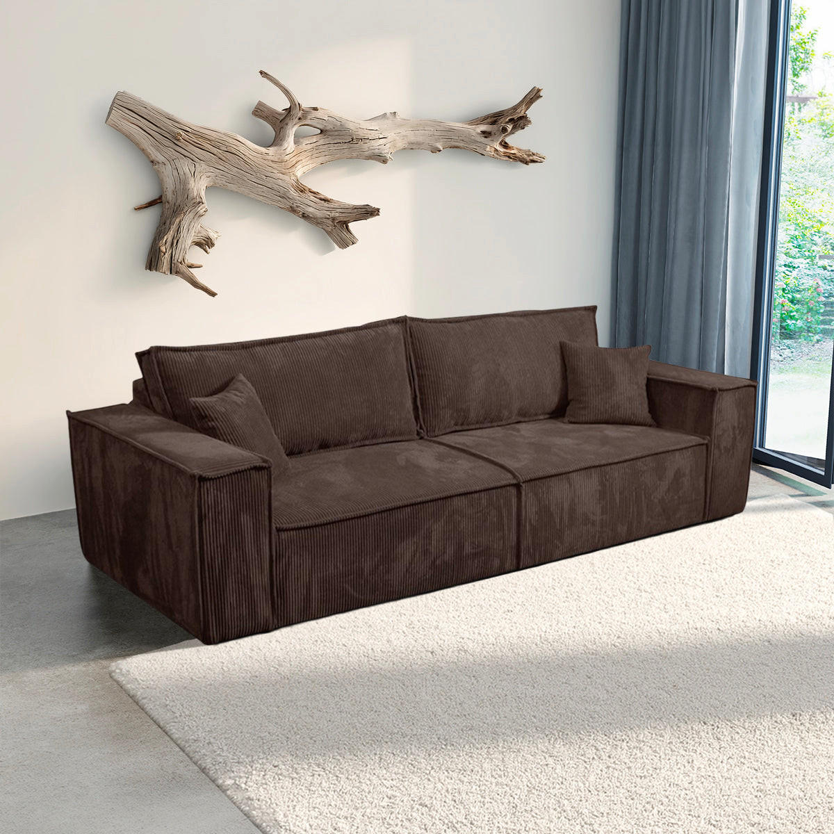 SOFA Isaac 4 Sitzplätze Braun - Braun, Holzwerkstoff (255/85/105cm) - Petits-meubles