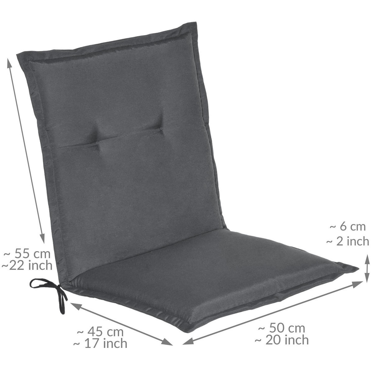 NIEDERLEHNERAUFLAGE Loft NL 100/50/6cm Graphitgrau 4tlg - Graphitfarben, Textil (50/6/100cm) - Beautissu 