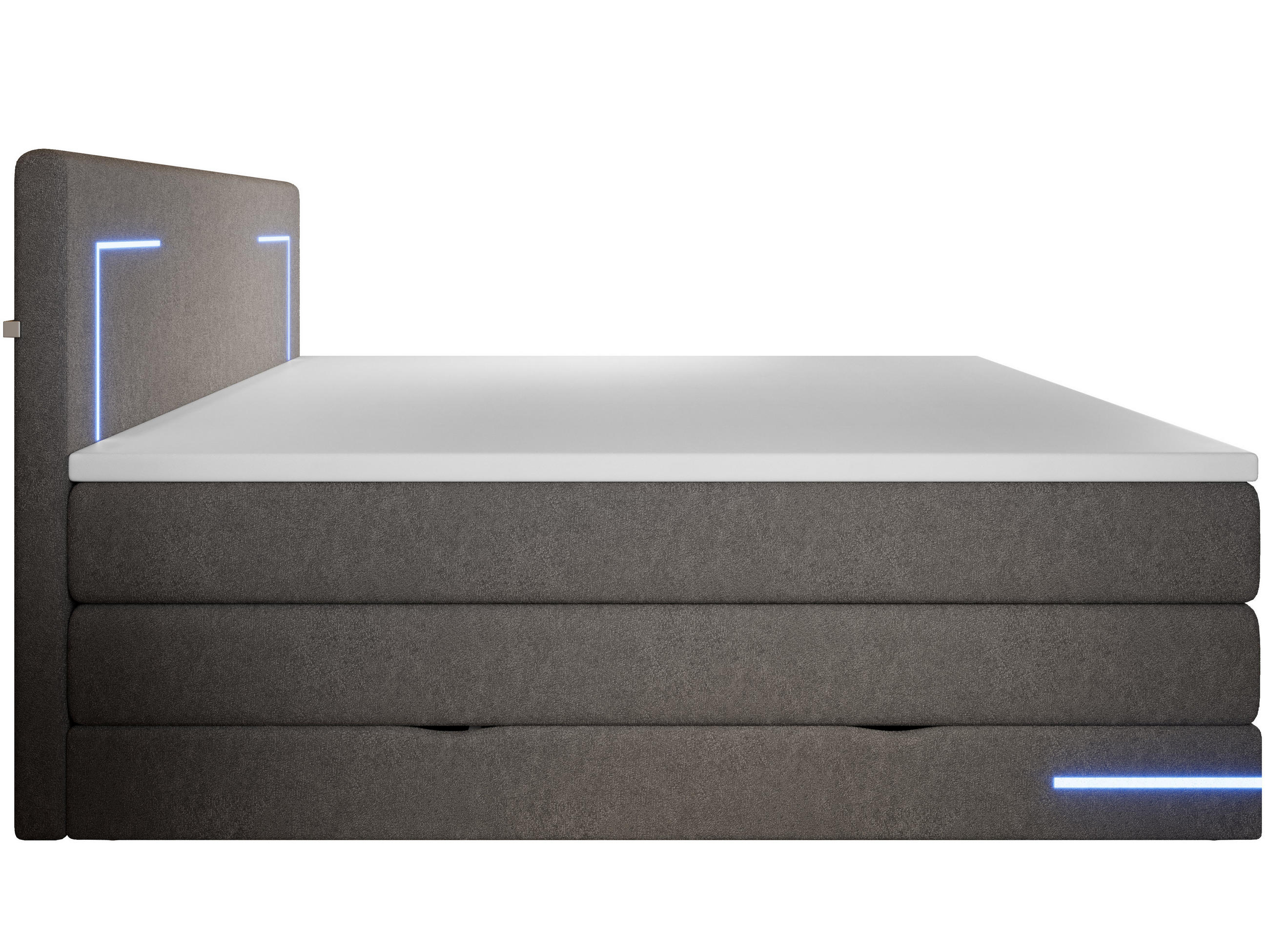 Thumbnail - wonello Boxspringbett, Anthrazit, Textil, H4, Höhe ca. 18 cm, 200x200 cm, Schlafzimmer, Betten, Boxspringbetten