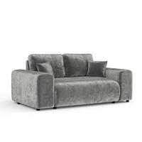 2-SITZER-SOFA Zanzibar Grau Chenille - Schwarz/Grau, Holz/Holzwerkstoff (178/79/108cm) - Maison de Reve