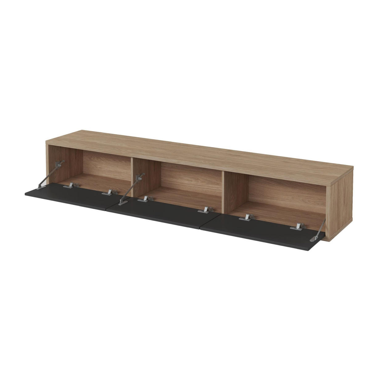 TV-LOWBOARD Moddern Eiche / Anthrazit 180/32/36 cm - Eichefarben/Anthrazit, Holzwerkstoff (180/32/36cm) - Selsey
