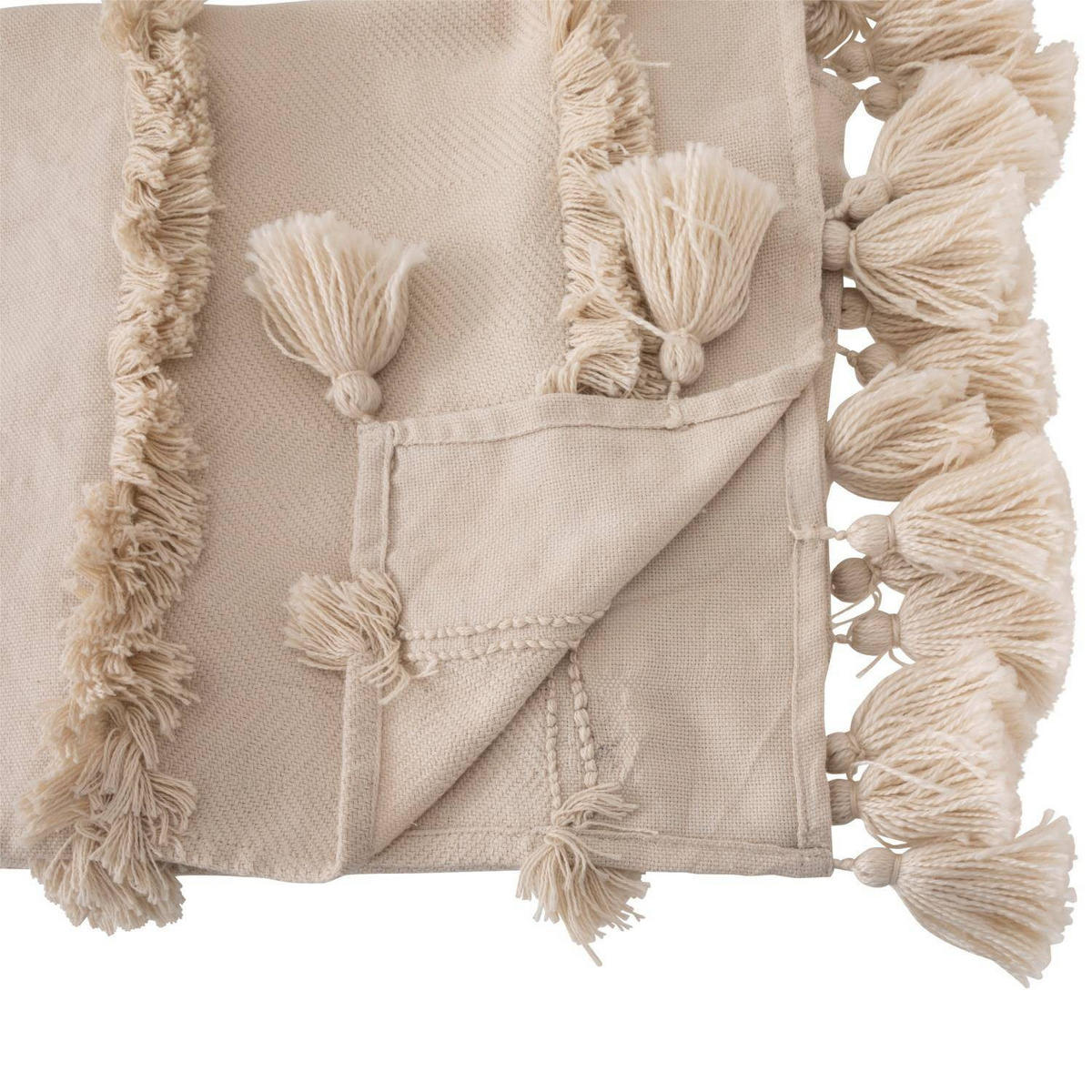 TAGESDECKE Boho Row 180/130 cm - Beige, Kunststoff (180/130cm) - Atmosphera Createur d´interieur