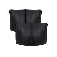 PFLANZSACK Vliesstoff 40/30 cm (2-tlg. Set) - Schwarz, Textil (30cm) - Intirilife