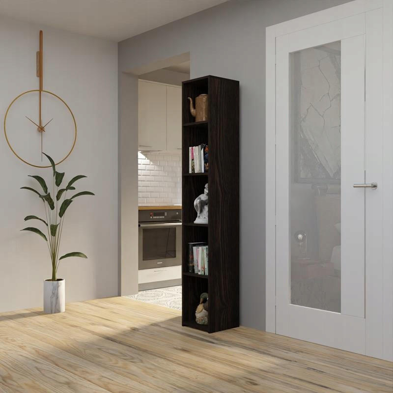 BÜCHERREGAL 180 EX3 Wenge 30/30/180 cm - Wengefarben, Holzwerkstoff (30/180/30cm) - Matkam Möbel