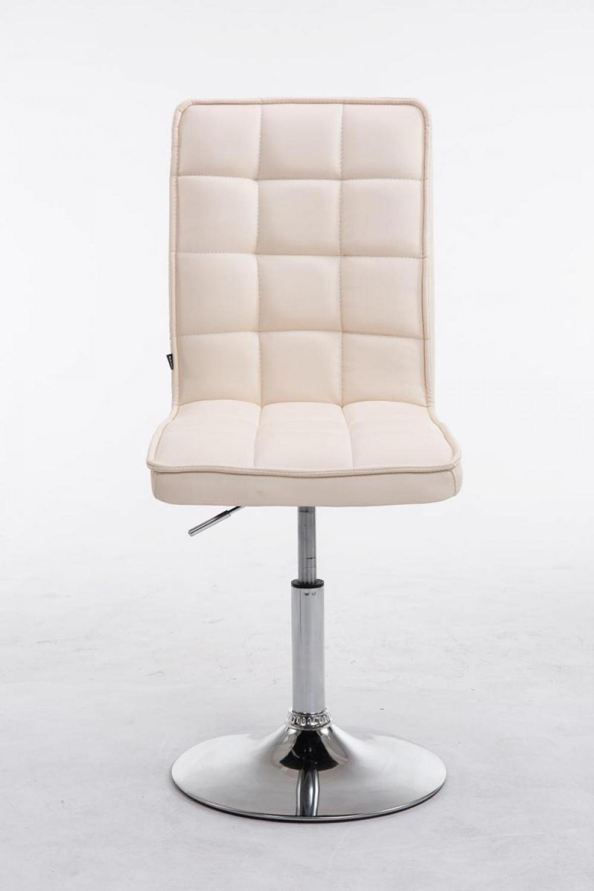 DREHSTUHL Lederlook creme - Chromfarben/Creme, Textil/Metall (43/90/59cm) - CLP