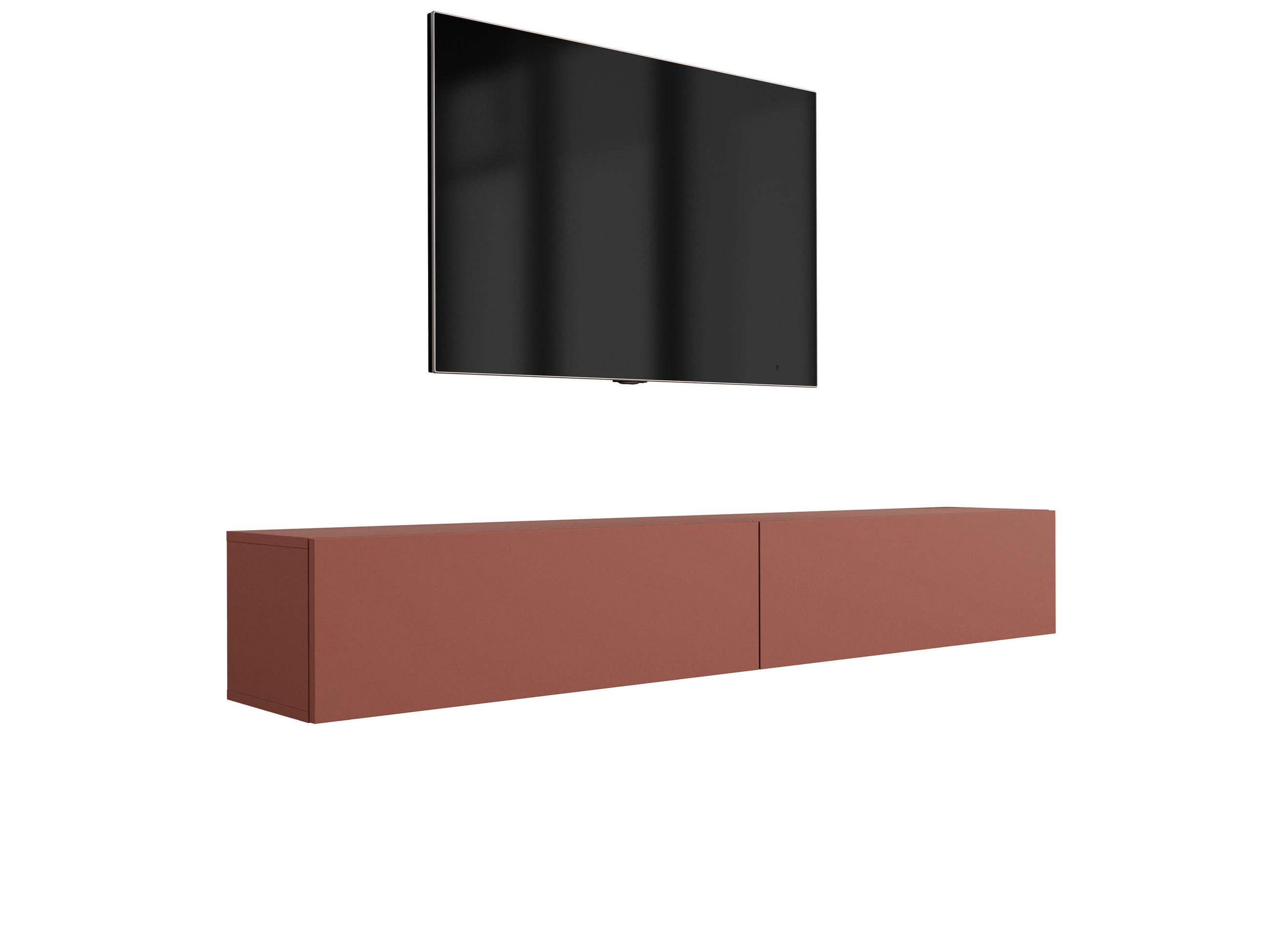 TV-SCHRANK : Ziegelrot, 200 (2 x 100) x 34 x 32 cm - Rot, Holzwerkstoff (200/34/32cm) - 3XE LIVING