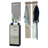 GARDEROBE Loret Front in Eiche sägerau - Eiche San Remo, Holzwerkstoff (140/200/23cm) - Vladon