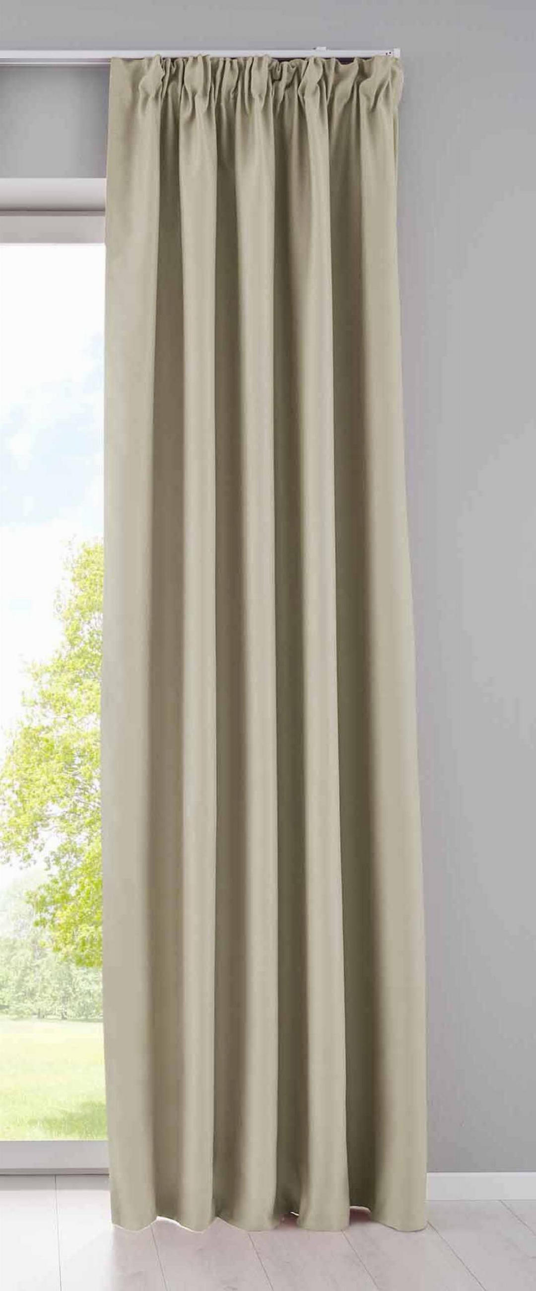 Thumbnail - Gardinenbox Vorhang, Beige, Textil, 295x245 cm, Oeko-Tex® Standard 100, Wohntextilien, Gardinen & Vorhänge, Verdunkelung...