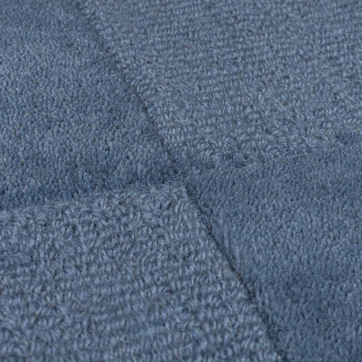 TEPPICH Wohn-/Schlafzimmer reine Wolle BORDY Blau 120x170 cm - Blau, Naturmaterialien (120/170cm) - Novatrend
