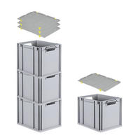 EUROBOX 4x Nextgen Economy Mit Auflagedeckel Grau/Gelb Griffe Offen 30 Liter - Gelb, Kunststoff (30/32/40cm) - PROREGAL