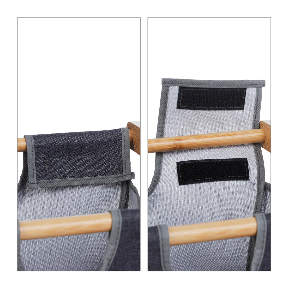 WÄSCHEKORB - Multicolor, Holz/Textil (64/73/33cm) - Relaxdays