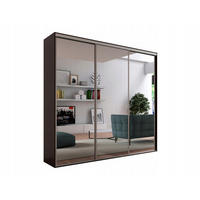 SCHIEBETÜRENSCHRANK - Kleiderschrank BORA 254 mit 3 Spiegel - Schokolade - Braun, Holzwerkstoff (254/244/62cm) - Möblo