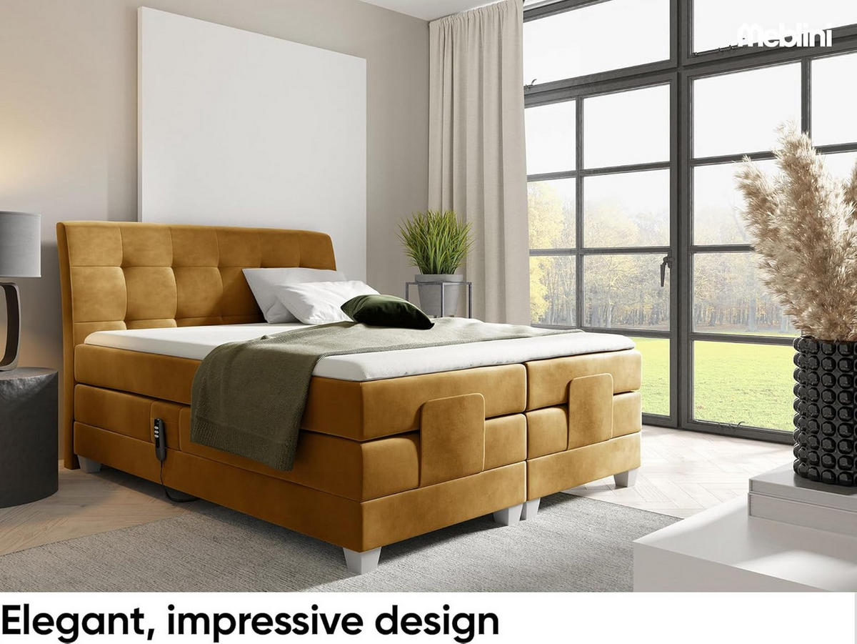 BOXSPRINGBETT DANTE - Gelb, Holzwerkstoff (120/200cm) - Meblini