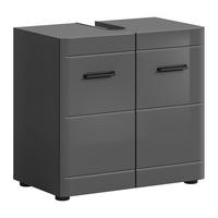 WASCHBECKENUNTERSCHRANK SOFT (B/H/T: ca. 60/56/34 cm) in grau/grau hochglanz - Grau, Holzwerkstoff (60/56/34cm)