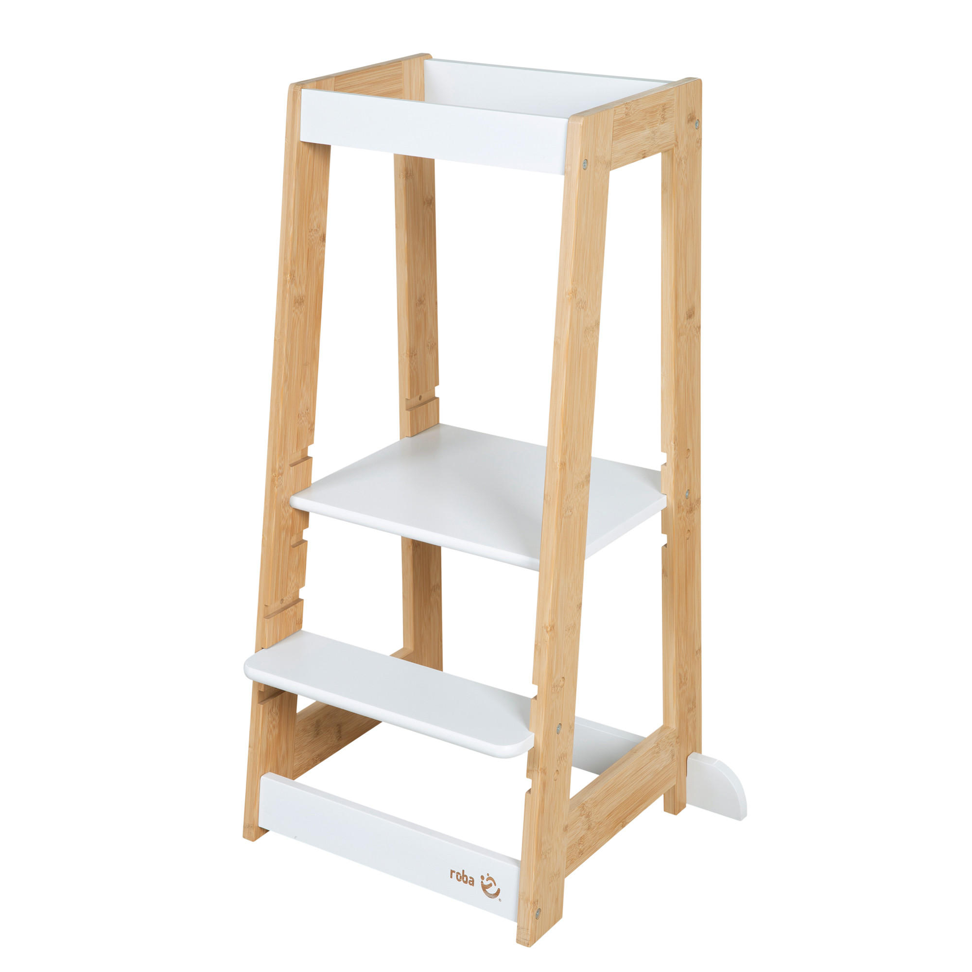 LERNTURM Bambus - Weiß - Weiß, Holz (54/88/43.5cm) - Roba