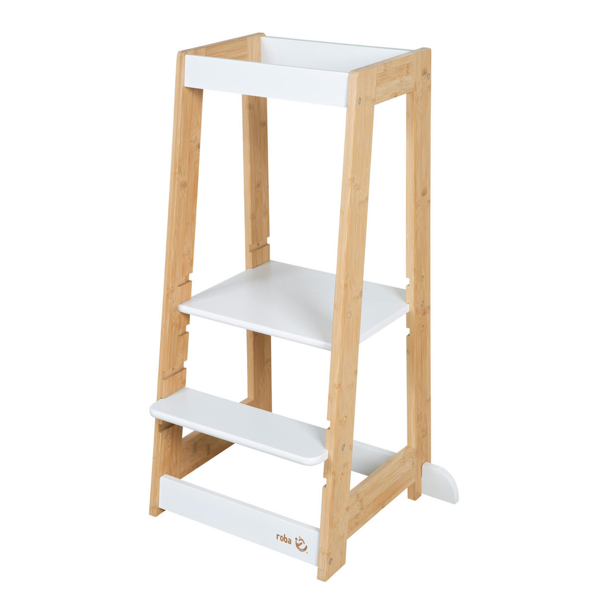 LERNTURM Bambus - Weiß - Weiß, Holz (54/88/43.5cm) - Roba