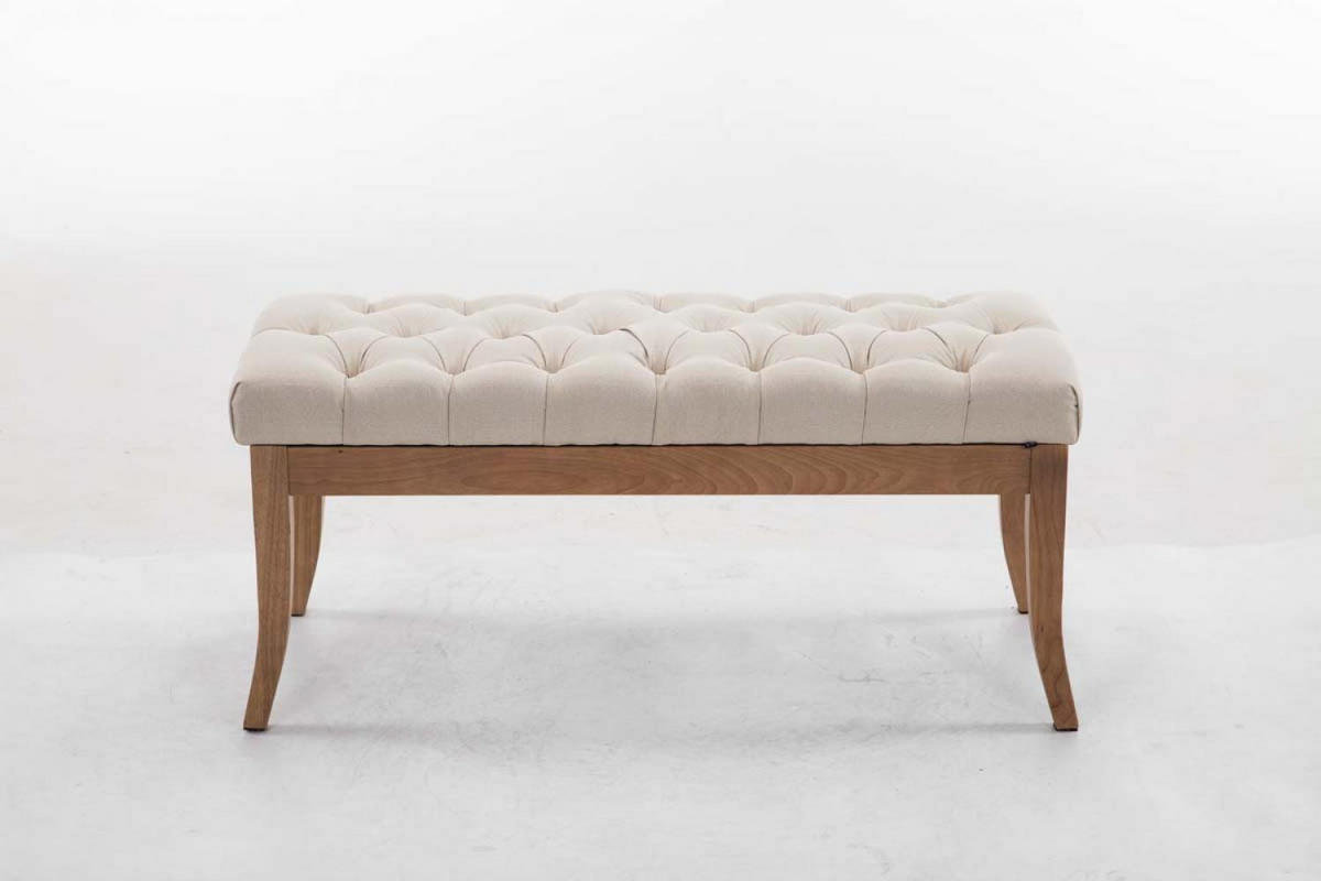 SITZBANK 100/38 cm Stoff creme - Creme/Naturfarben, Holz/Textil (100/46/38cm) - CLP