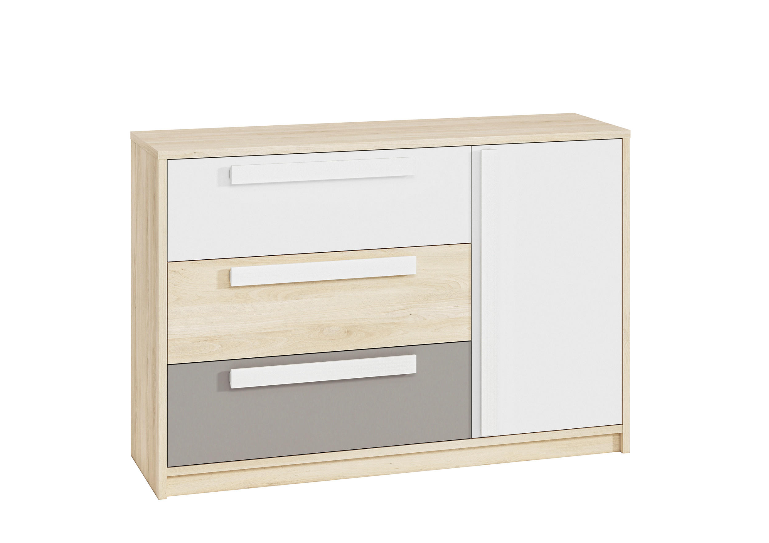 Feldmann-Wohnen Kommode Braun, Weiß 138x94x40 cm