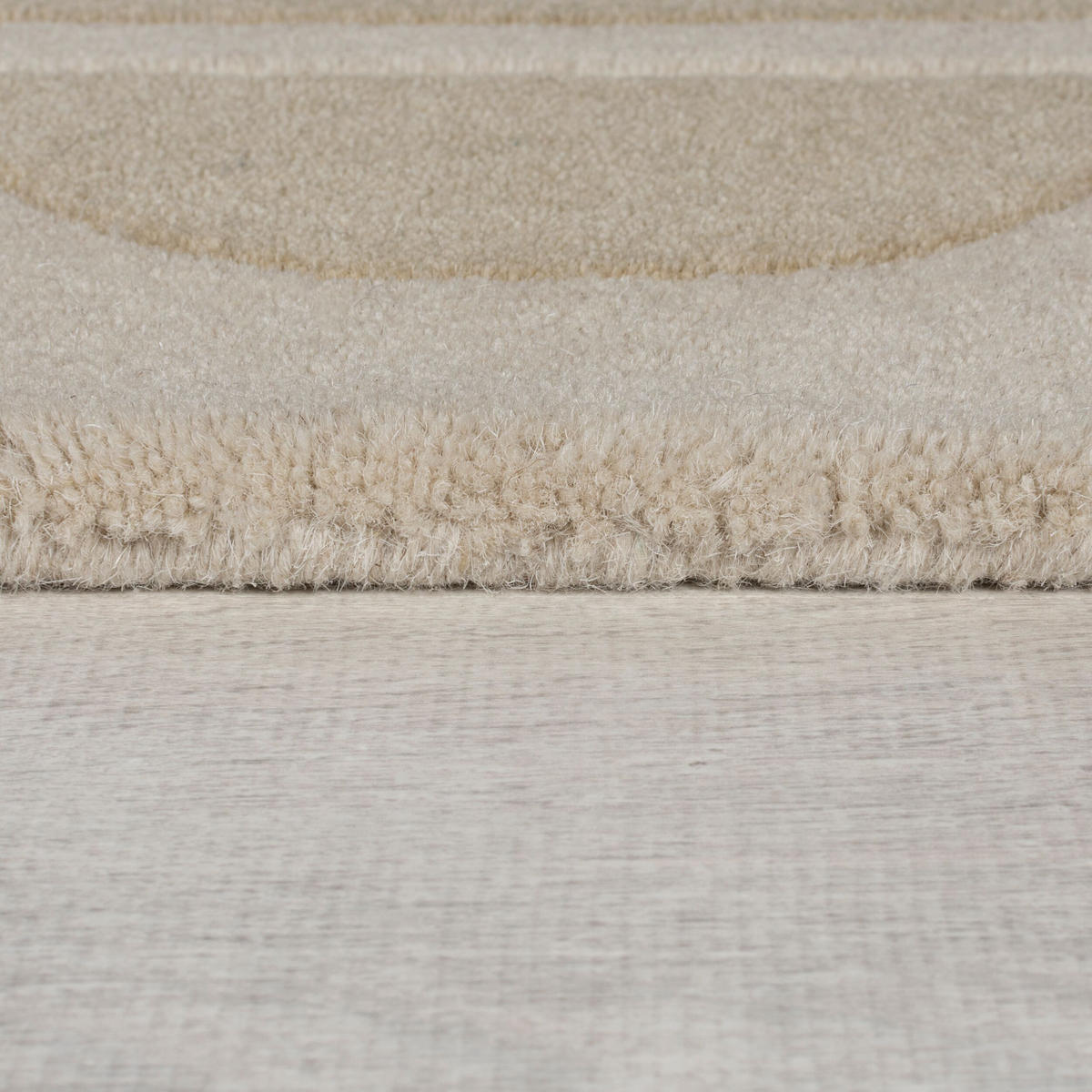 WOLLTEPPICH Bordure-Design, handgetuftet, naturtöne WENSUM, Beige 160x230 cm - Beige, Textil (160/230cm) - KADIMA DESIGN