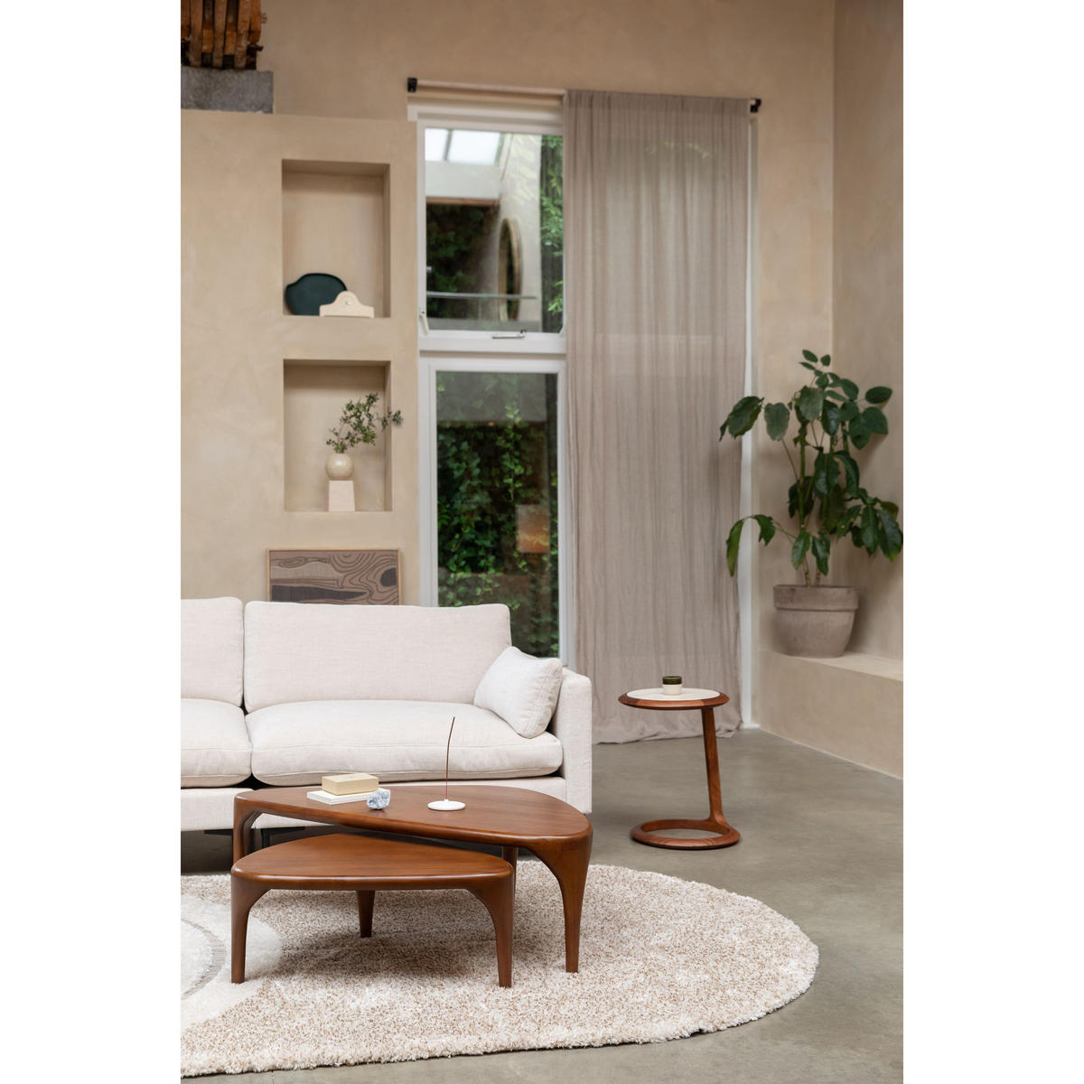 BEISTELLTISCH Doppio Braun - Braun, Holz (41/45/55cm) - Zuiver