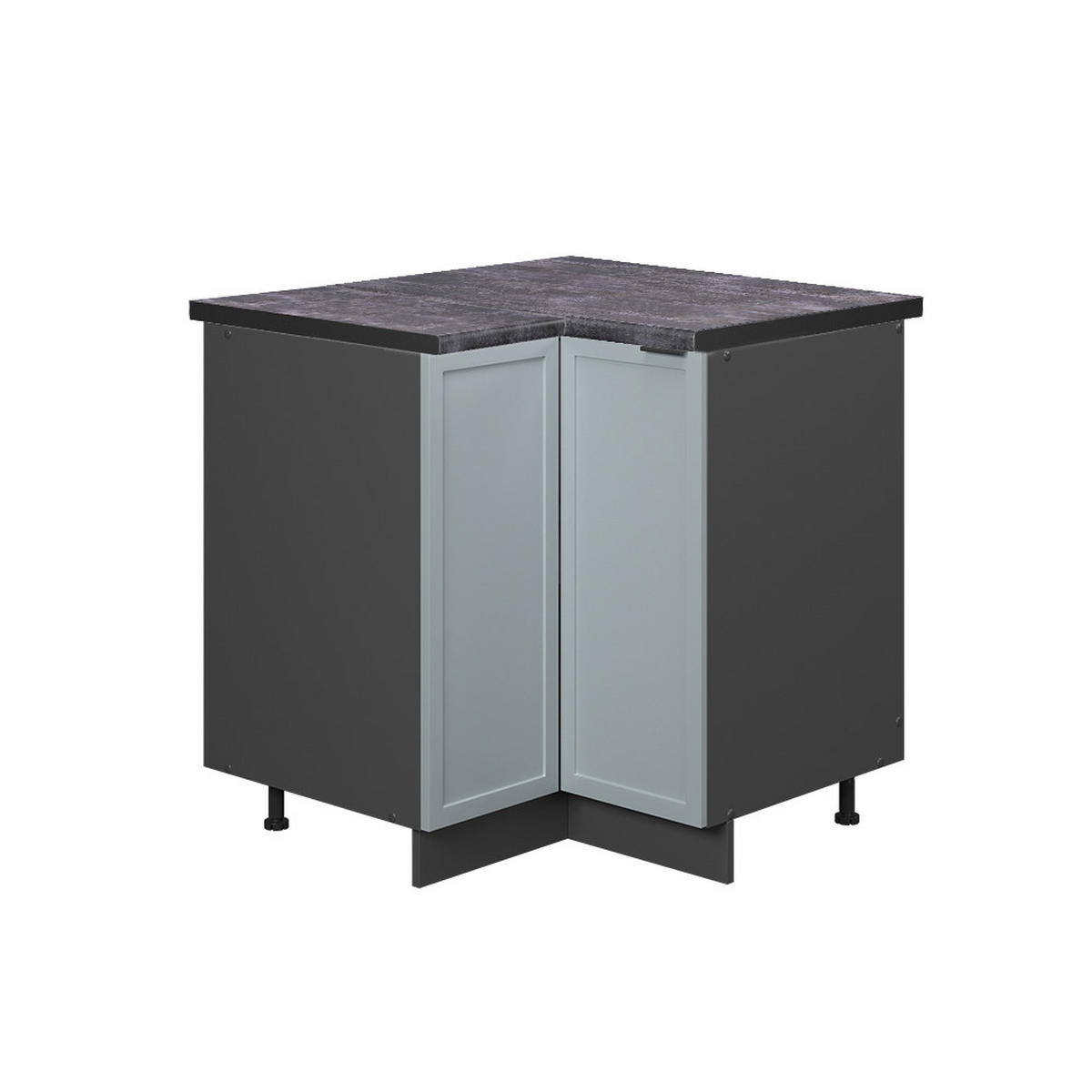 ECKUNTERSCHRANK Fame-Line Hellblau-grau 80.5 cm, AP Anthrazit - Anthrazit/Blaugrau, Holzwerkstoff (80.5/82/60cm) - Vicco