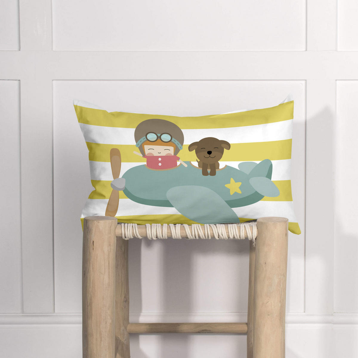 KISSENBEZUG learning to fly 50x30 cm mehrfarbig - Multicolor, Textil (50/30cm) - Happy Friday