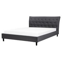 POLSTERBETT mit Lattenrost 160/200 cm Grau Saverne - Dunkelgrau, Textil (160/200cm) - Beliani