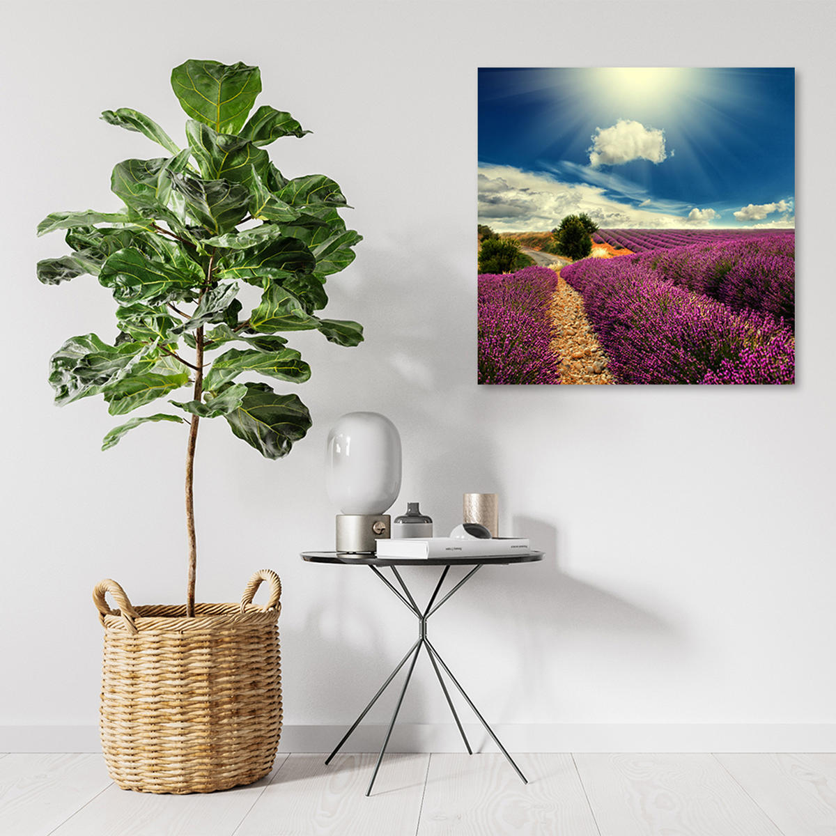 WANDBILD landschaften lila - Lila, Textil (50/50cm) - Feeby