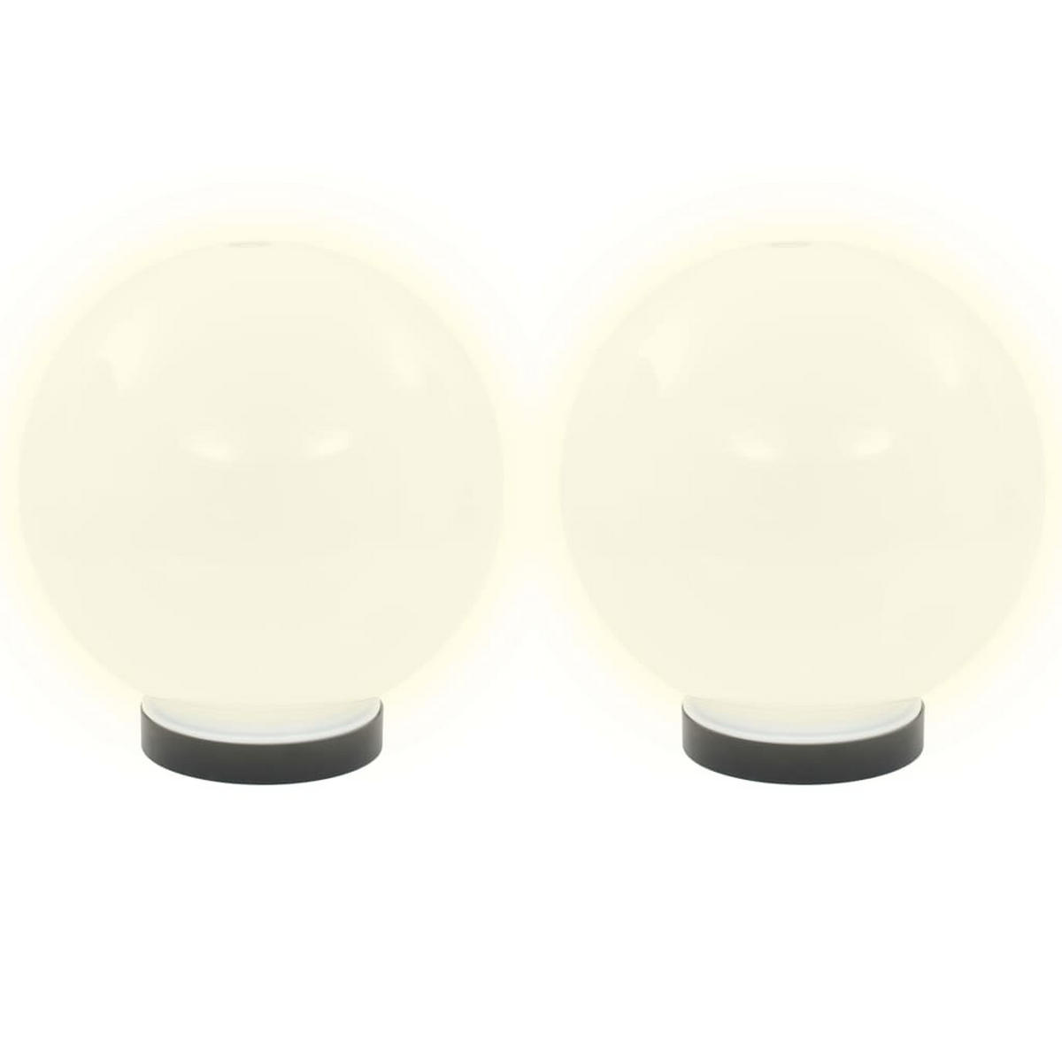 LED-GARTENLEUCHTEN 2Er Set Kugelförmig 20 Cm Pmma - Weiß, Kunststoff (20/20/20cm) - vidaXL