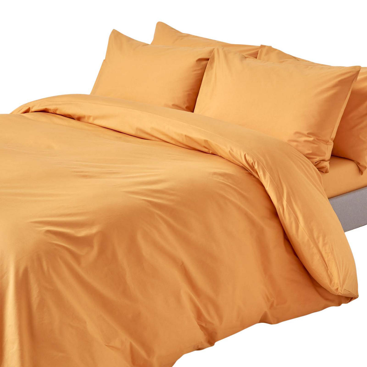 BETTWÄSCHE Perkal Fadendichte 200 - Gelb, Textil (260/220cm) - Homescapes