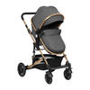 KOMBIKINDERWAGEN Amaia 3 in 1 dunkelgrau Size Babyschale umbaubar Federung Tasche - Dunkelgrau, Metall (86/50/107cm) - Kikka boo