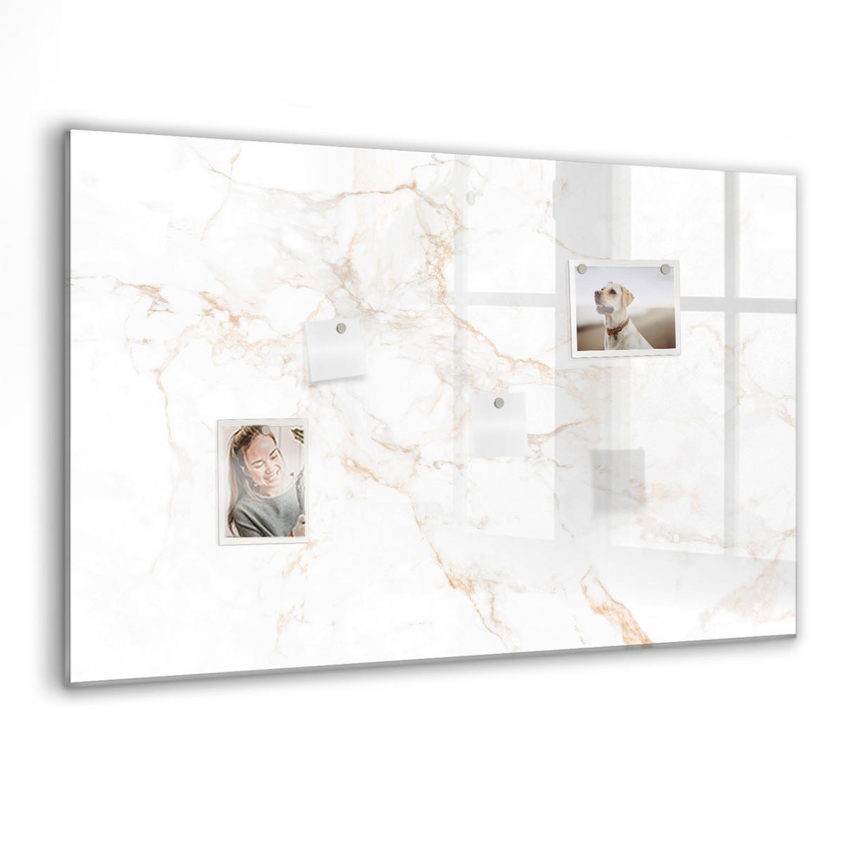 MAGNETTAFEL 90x60 Edler Marmor - Weiß, Glas (90/60/0.4cm) - TULUP
