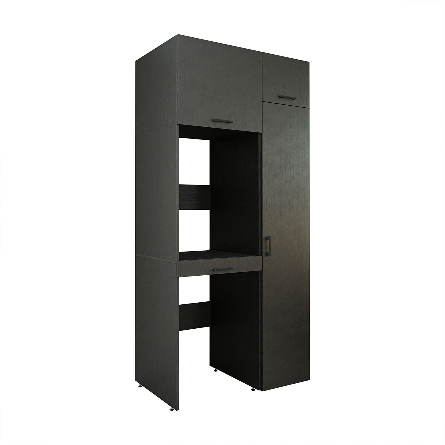 WASCHMASCHINENSCHRANK DUO-I 112cm Breit, 240cm Hoch - Schwarz, Holzwerkstoff (112/240/67cm)