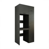 WASCHMASCHINENSCHRANK DUO-I 112cm Breit, 240cm Hoch - Schwarz, Holzwerkstoff (112/240/67cm)