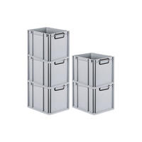 EUROBOX 5x NextGen Color 32x30x40 cm 30 Liter Griffe schwarz zu, Grau - Schwarz/Grau, Kunststoff (30/32/40cm) - PROREGAL