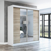 SCHWEBETÜRENSCHRANK 180 CM NEO Farbe: Weiß / sonoma / sonoma - Weiß/Braun, Holzwerkstoff (180/215/59.5cm) - A&J MöbelLand