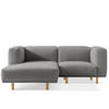 ECKSOFA-LINKS FOSERO, Bouclé - Eschefarben/Buchefarben, Holz/Holzwerkstoff (204/155cm) - KONSIMO®