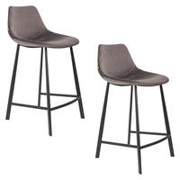 BARHOCKER Franky Rückenlehne 65 cm Grau - 2 er Set - Grau, Textil (45/91/52cm) - Dutchbone