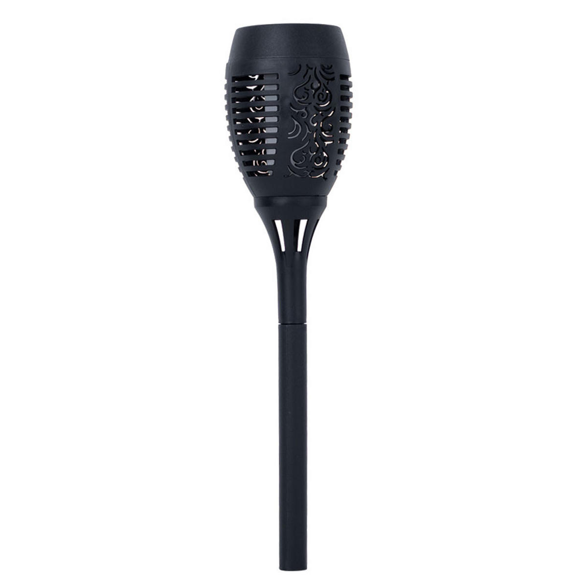 LED AUSSENLEUCHTE Solar Fackel Schwarz 2er Set - Schwarz, Kunststoff (9.5/50/9.5cm)