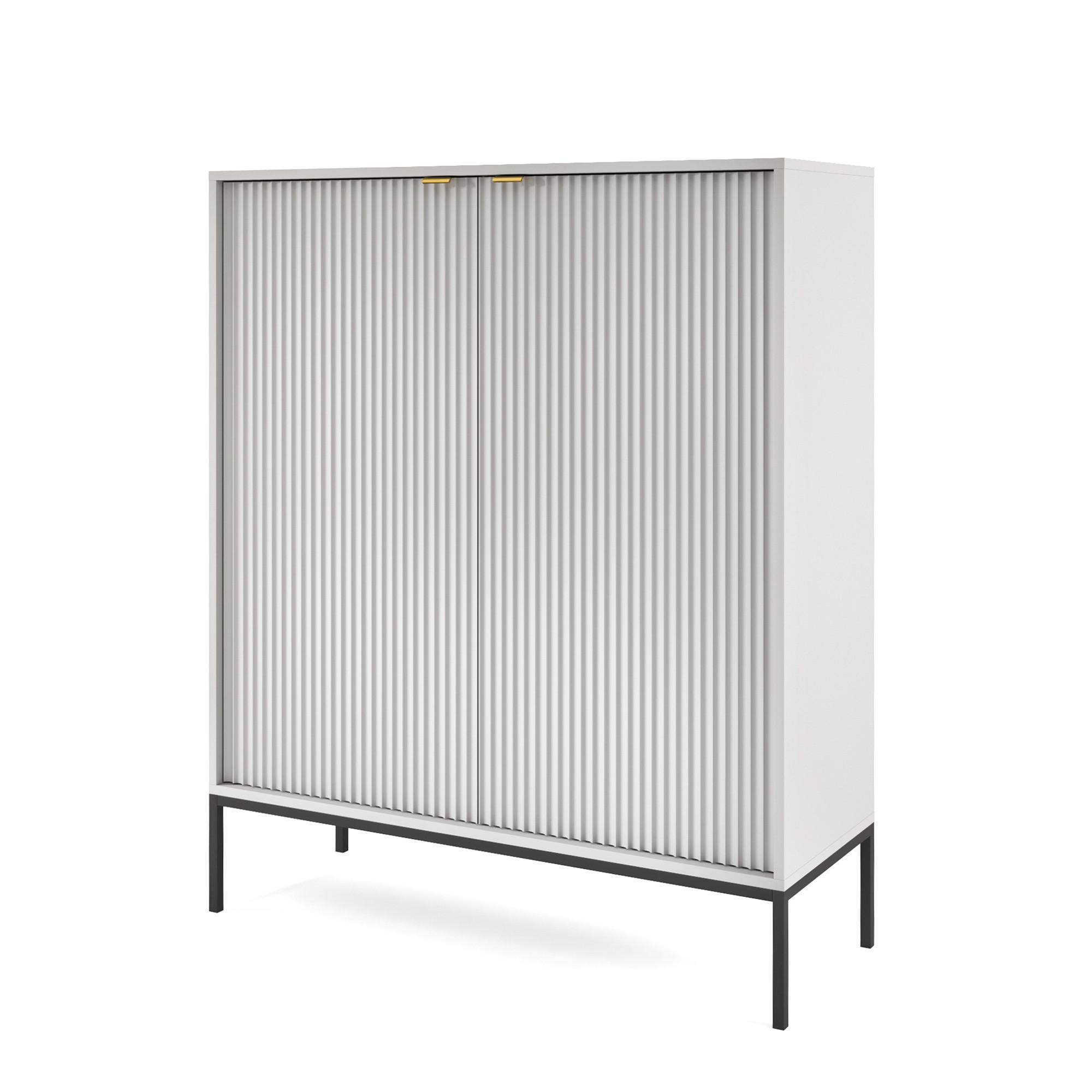 HIGHBOARD Vellore Grau 104 cm - Goldfarben/Schwarz, Holzwerkstoff/Metall (104/125/39cm) - Selsey