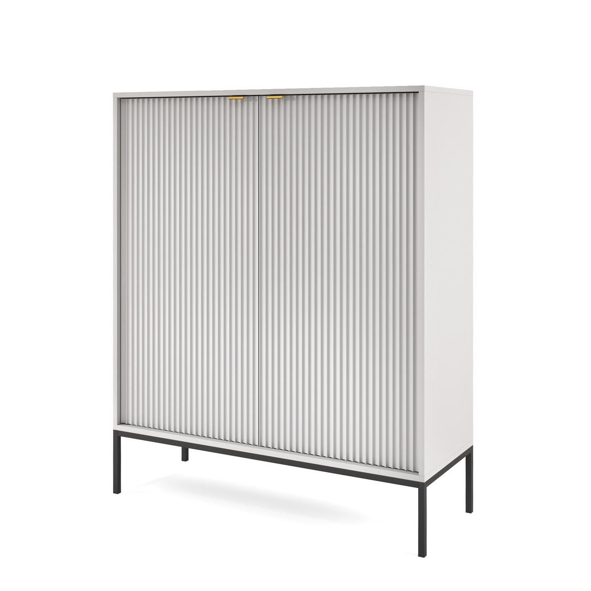 HIGHBOARD Vellore Grau 104 cm - Goldfarben/Schwarz, Holzwerkstoff/Metall (104/125/39cm) - Selsey