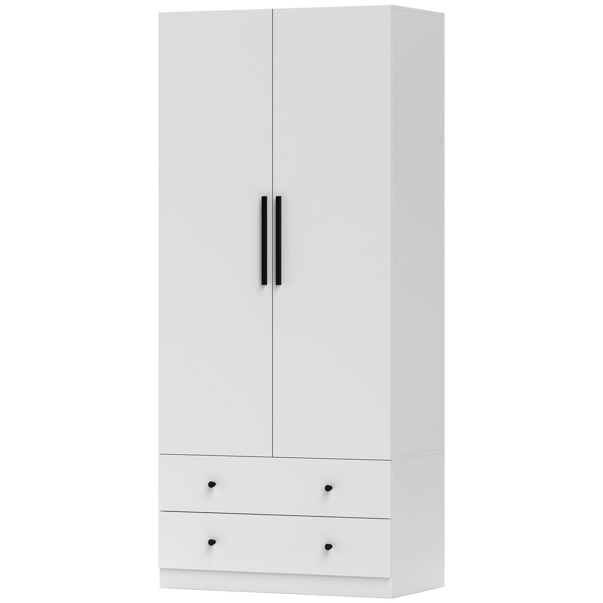 KLEIDERSCHRANK DE-09581 Weiß - Weiß, Holzwerkstoff (79/180/43cm) - ComfortXL