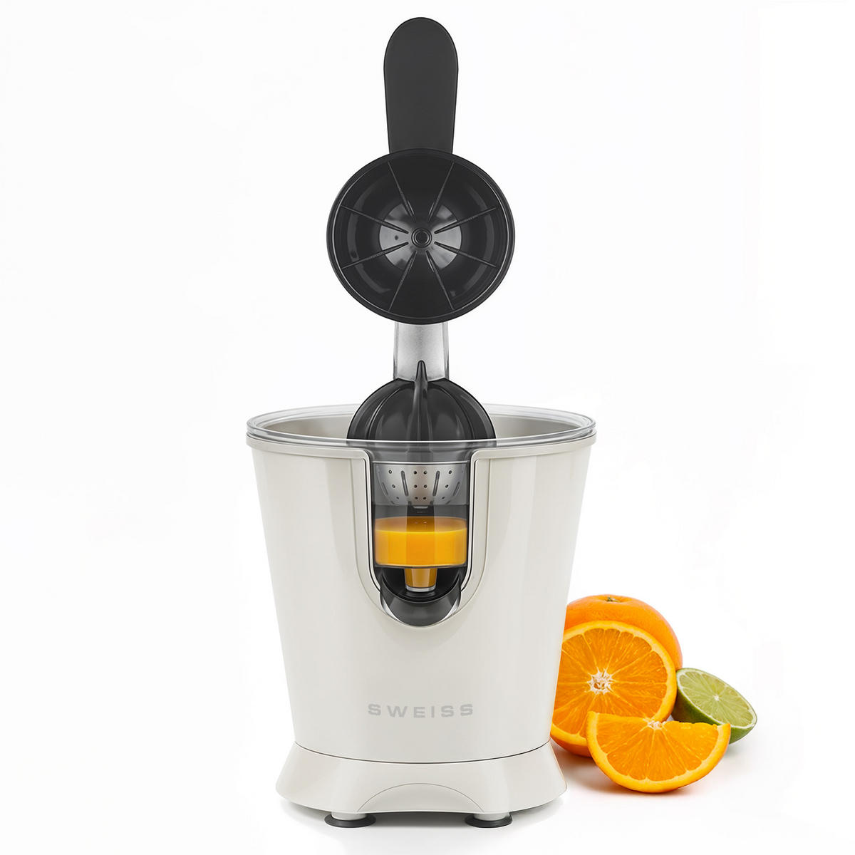 ZITRUSPRESSE ZEST8 Beige, tropffreier Ausgießer, leistungsstarker Gelenkarm, 160 W - Beige, Metall (18.5/29/25cm) - SWEISS