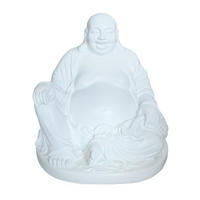 BUDDHA Figur - Weiß, Kunststoff (43/45/43cm) - Relaxdays