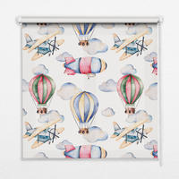 VNÚTORNÁ roleta - okenná roleta - roleta - 90x140 cm - Vzducholode a balóny - modrá, plast (90/140/0.5cm) - TULUP
