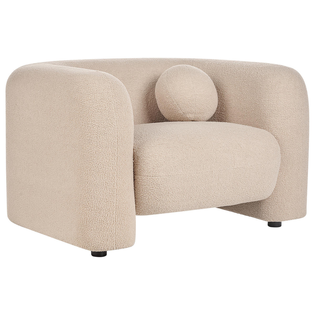 SESSEL Bouclé Beige Leiren - Beige, Textil (111/73/83cm) - Beliani