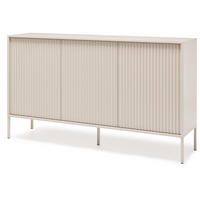 KOMMODE Noto mit 3 Türen und geriffelten Fronten, 154 cm - Kaschmir, Holzwerkstoff (154/38/87cm) - Beautysofa