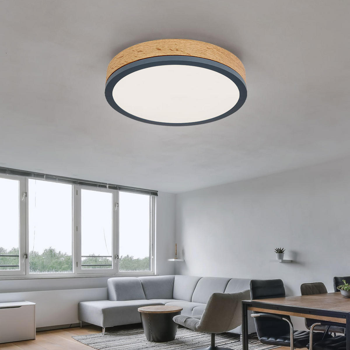 LED DECKENLEUCHTE DORO Braun Metall - Braun, Metall (30/30/8.5cm) - Globo Lighting