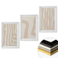 WANDBILDER 3er-Set - 40x60 cm Weißer Rahmen - Abstrakte Boho-Muster - Weiß, Kunststoff (40/60cm) - ArtPrintCave