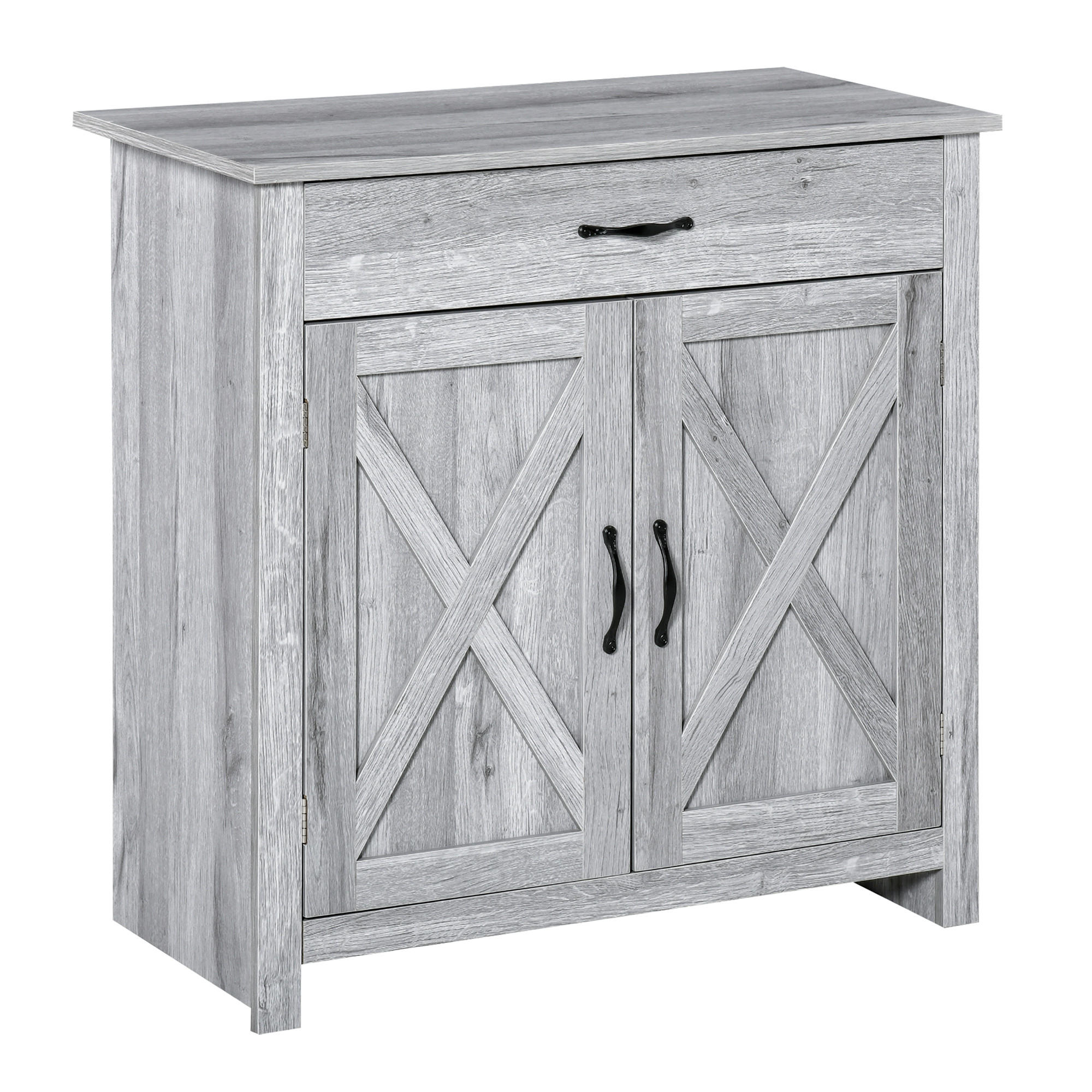 SIDEBOARD Hellgrau Holzoptik 80/39,7/80 cm - Grau, Holz (80/80/39.7cm) - PANGIVO